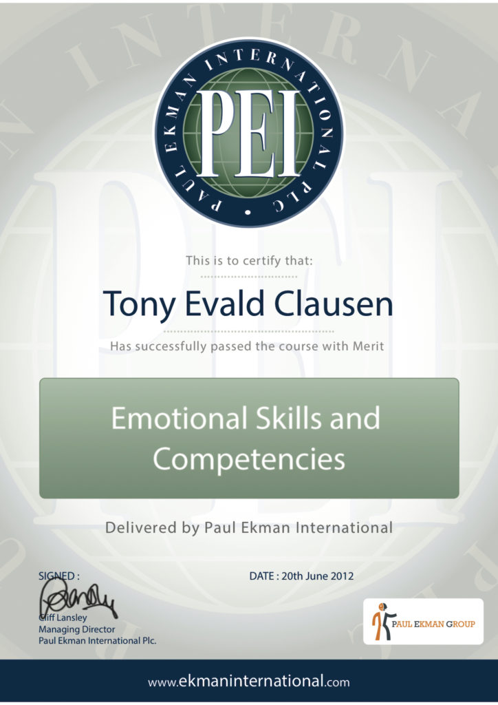 Emotionelle Evner og Kompetencer. Diplom Tony Evald Clausen