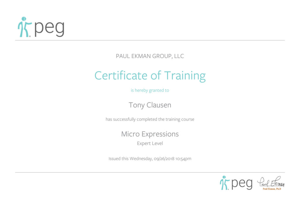 Mikromimik Diplom Tony Evald Clausen